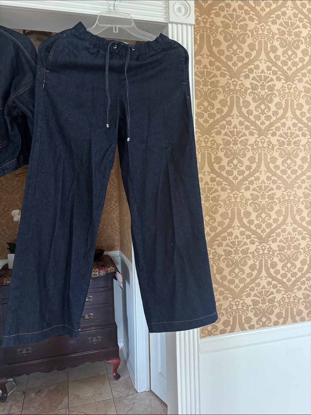 Zara Dark Blue Wide Leg Jeans